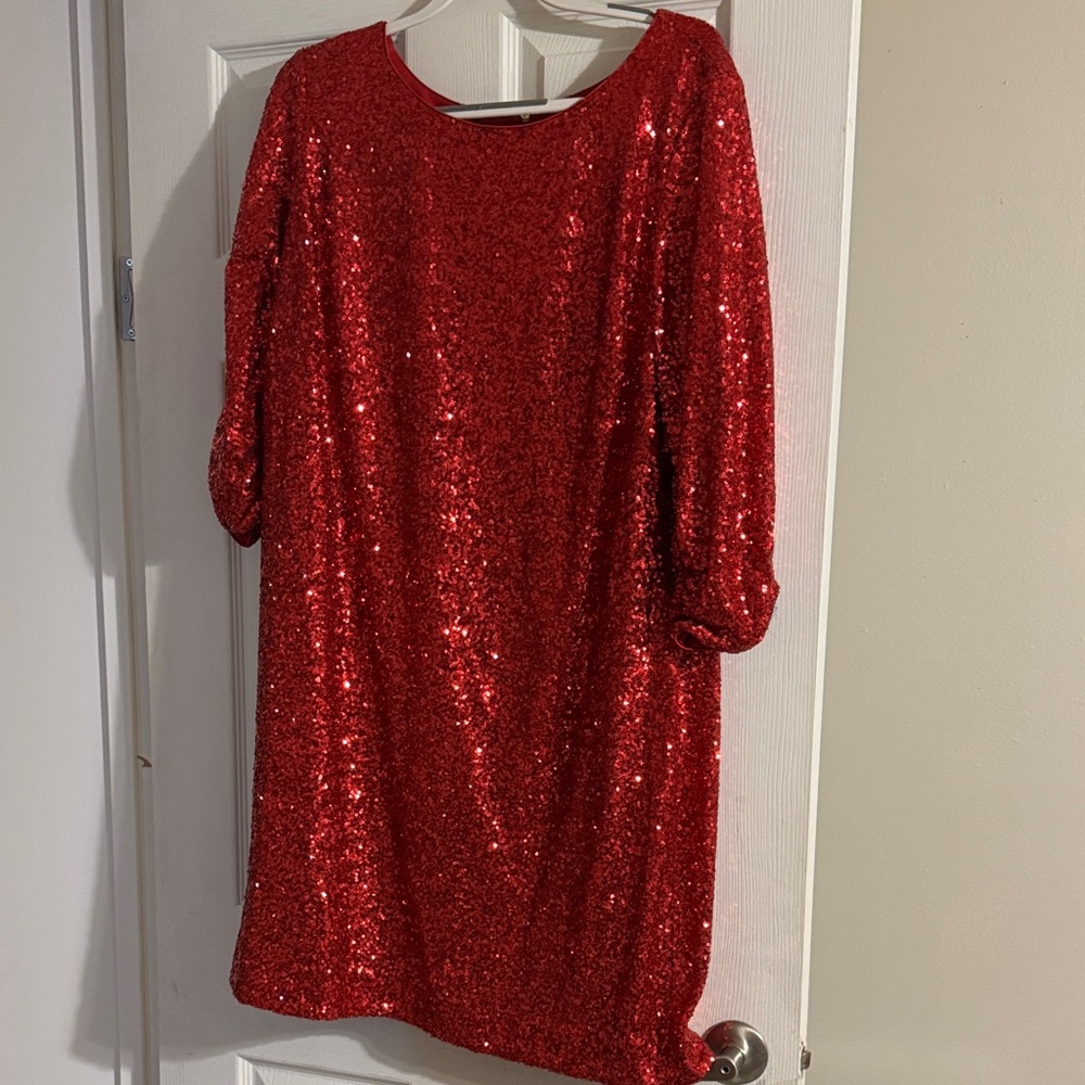 Vince Camuto Sparkling Red Sequin Dress